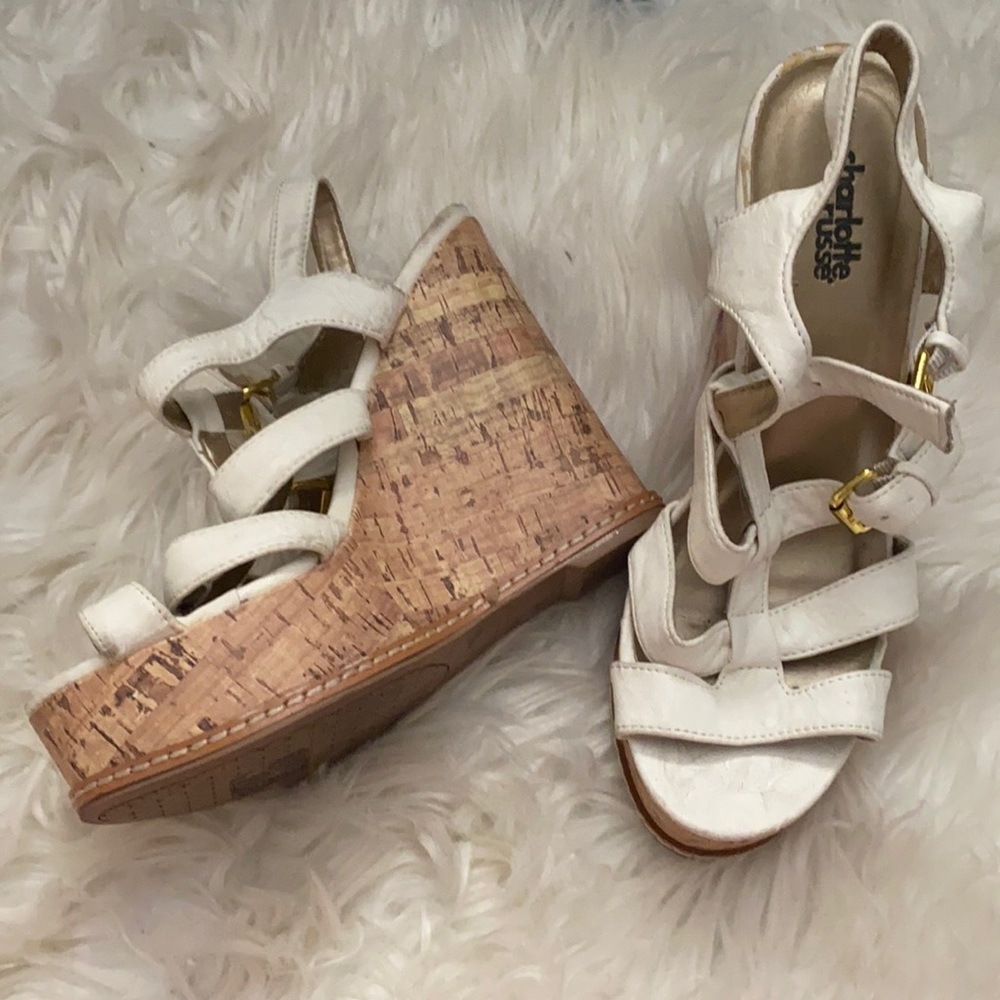 White Charlotte Russe wedges